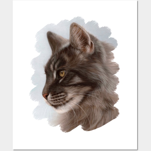 Maine Coon Painting Wall Art by rachelstribbling